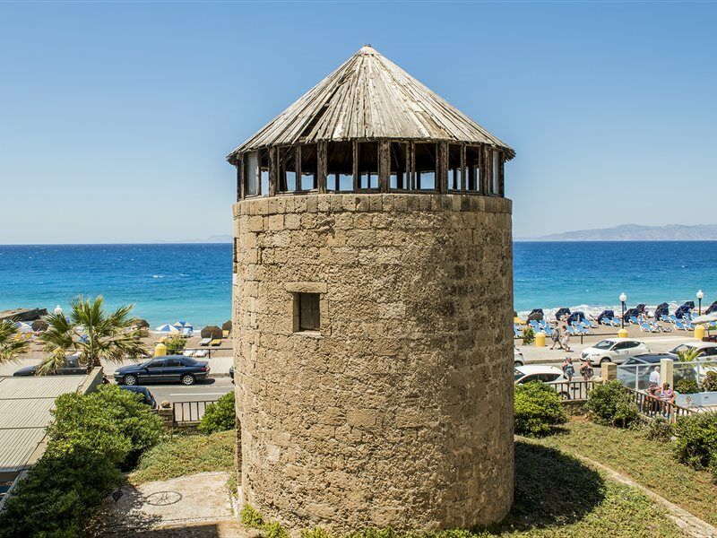 Mitsis Grand Hotel Rhodes City Exterior photo The Venetian tower of Mirabello